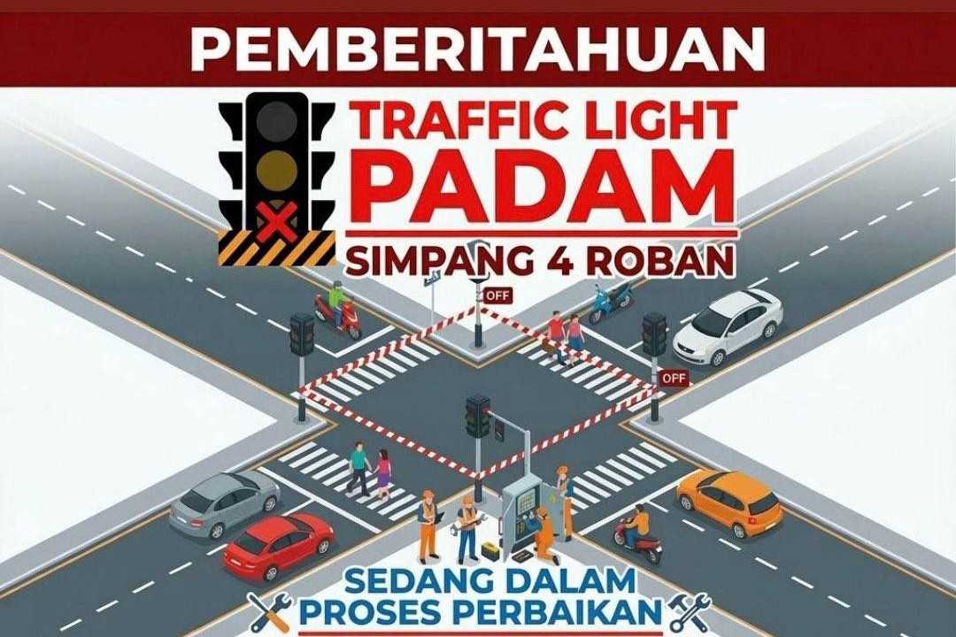 Traffic Light Simpang 4 Roban Padam, Pengendara di Singkawang Diminta Waspada